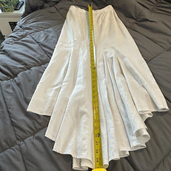 VTG 80s Jessica McClintock Edwardian Ivory Linen Skirt Set - Picture 10 of 16